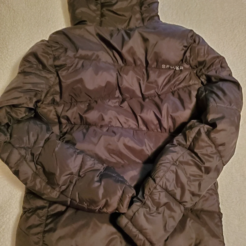 Mens Spyder Puffer Jacket with hood. Size Small.  Black.   In good condition. - Picture 5 of 7